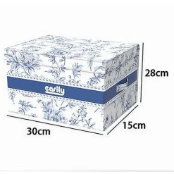BOX PORTATUTTO SCATOLA SALVASPAZIO CONTENITORE ORGANIZER 30X28X15CM FANTASIA 87313