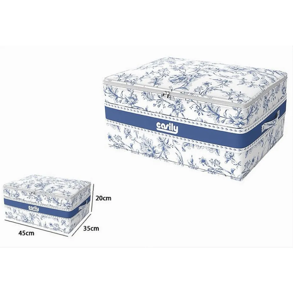 BOX PORTATUTTO SCATOLA SALVASPAZIO CONTENITORE ORGANIZER 45X35X20CM FANTASIA 87319