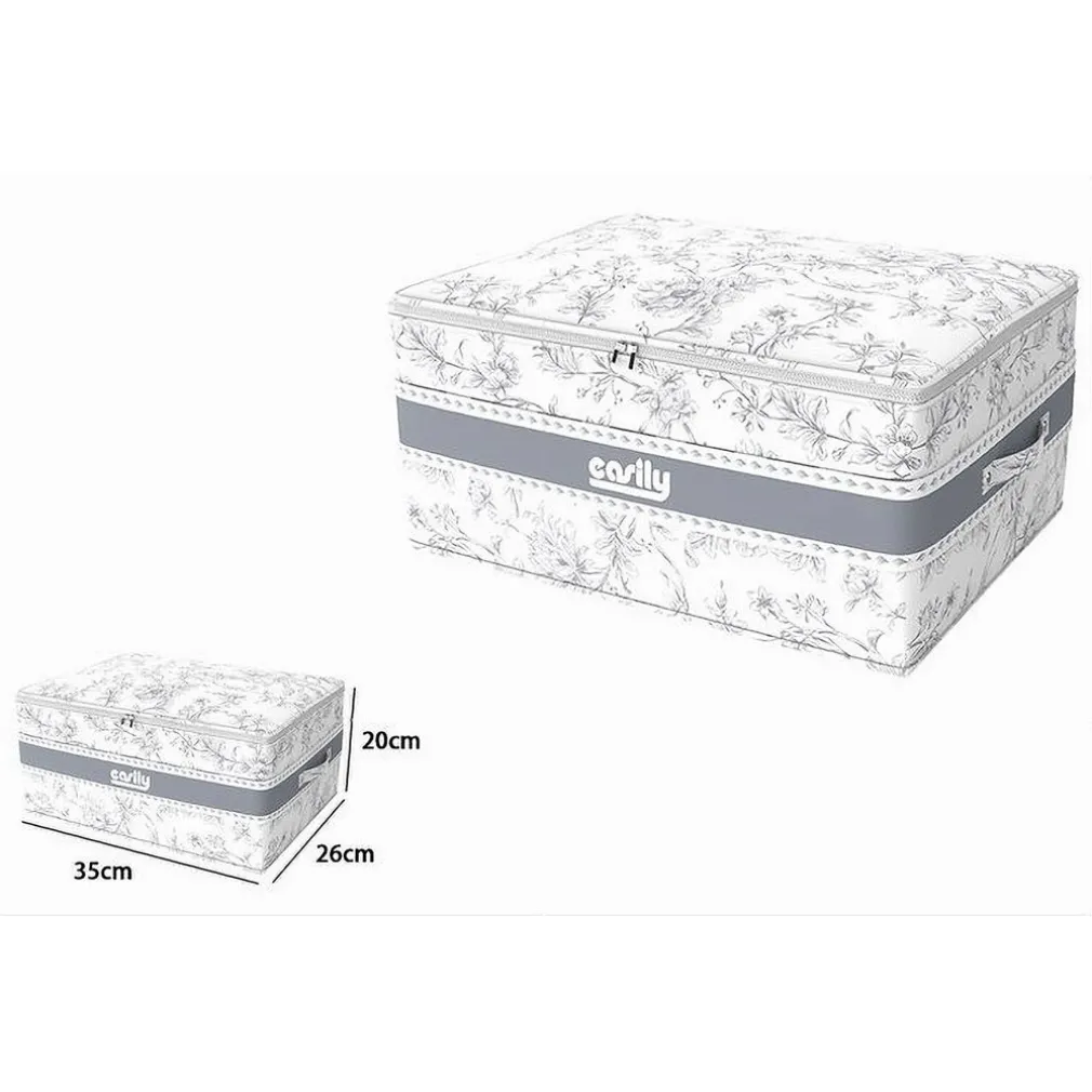 BOX PORTATUTTO SCATOLA SALVASPAZIO CONTENITORE ORGANIZER 35X26X20CM FANTASIA 87318