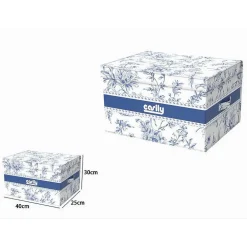 BOX PORTATUTTO SCATOLA SALVASPAZIO CONTENITORE ORGANIZER 40X30X25CM FANTASIA 87315