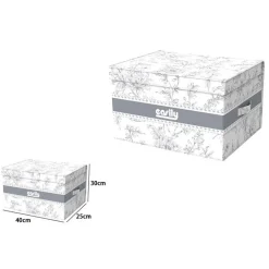 BOX PORTATUTTO SCATOLA SALVASPAZIO CONTENITORE ORGANIZER 40X30X25CM FANTASIA 87315