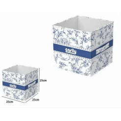 BOX PORTATUTTO SCATOLA SALVASPAZIO CONTENITORE ORGANIZER 25X25X25CM FANTASIA 87311