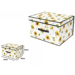 BOX SCATOLA SALVASPAZIO ARMADIO CONTENITORE PORTA OGGETTI ORGANIZER 50x40x30 CM