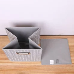 BOX SCATOLA SALVASPAZIO ARMADIO CONTENITORE PORTA OGGETTI ORGANIZER 25x25x25 CM