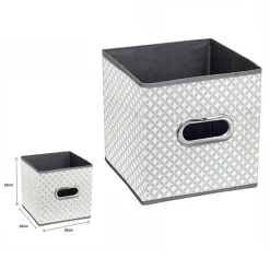 BOX SCATOLA SALVASPAZIO ARMADIO CONTENITORE PORTA OGGETTI ORGANIZER 25x25x25 CM