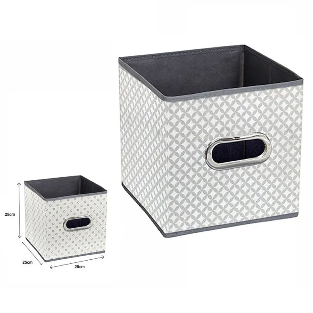 BOX SCATOLA SALVASPAZIO ARMADIO CONTENITORE PORTA OGGETTI ORGANIZER 25x25x25 CM