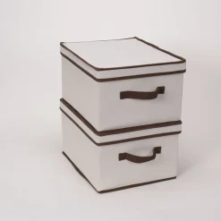 BOX SCATOLA SALVASPAZIO ARMADIO CONTENITORE PORTA OGGETTI ORGANIZER 50x40x25 CM