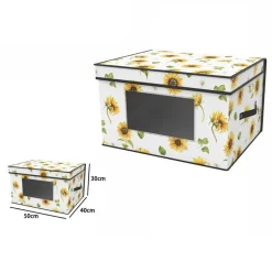 BOX SCATOLA SALVASPAZIO ARMADIO CONTENITORE PORTA OGGETTI ORGANIZER 50x40x30 CM