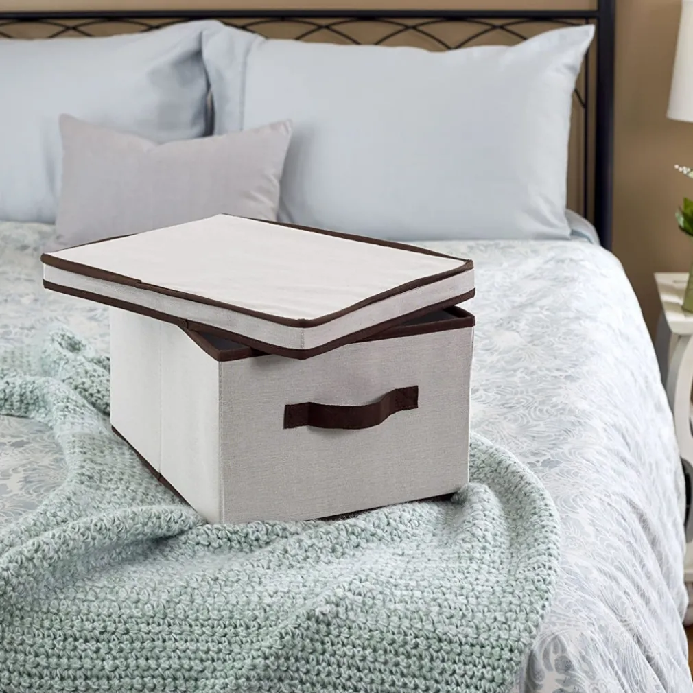 BOX SCATOLA SALVASPAZIO ARMADIO CONTENITORE PORTA OGGETTI ORGANIZER 30x28x15 CM