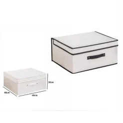 BOX SCATOLA SALVASPAZIO ARMADIO CONTENITORE PORTA OGGETTI ORGANIZER 60x40x30 CM