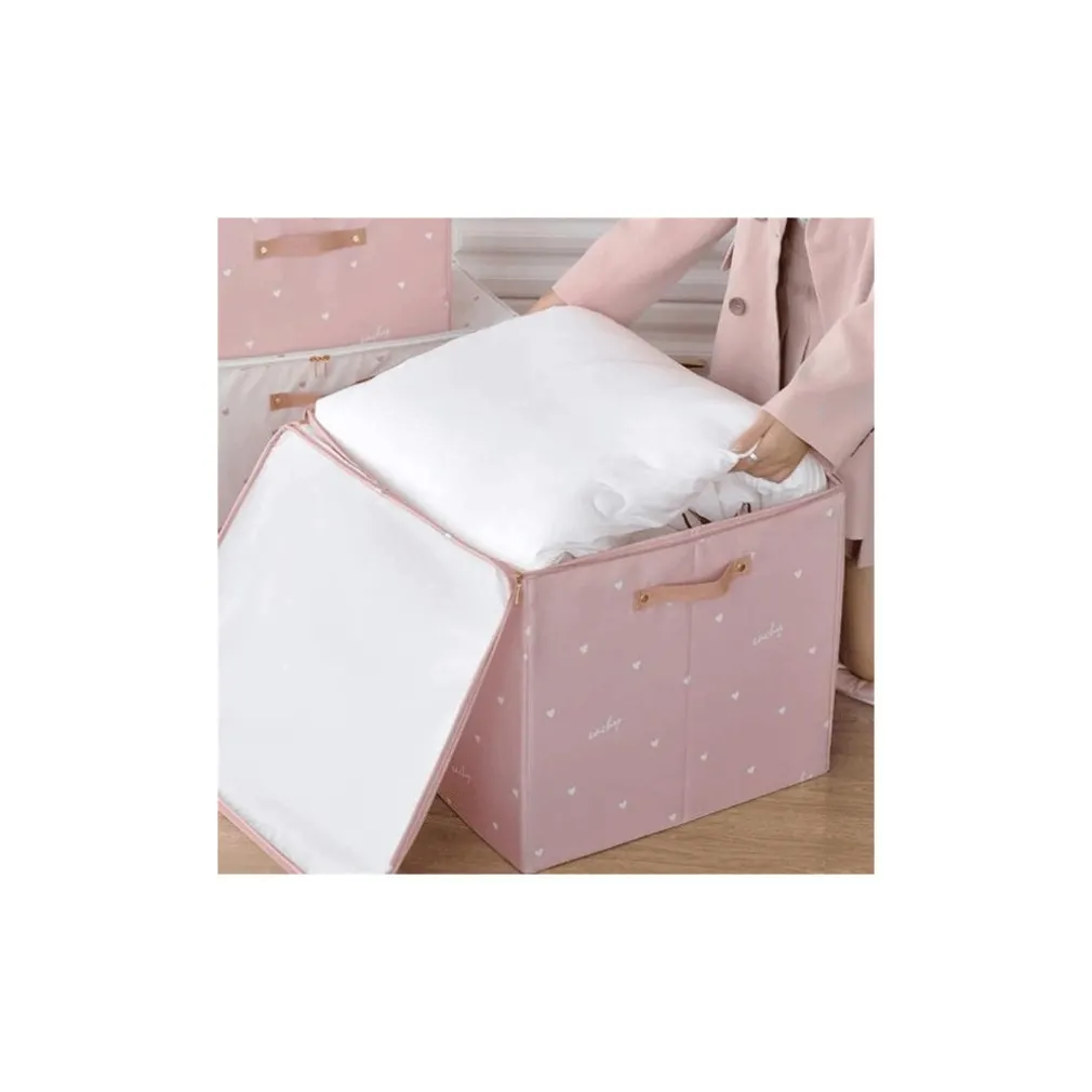 BOX SCATOLA SALVASPAZIO ARMADIO CONTENITORE PORTA OGGETTI ORGANIZER 48x38x28 CM