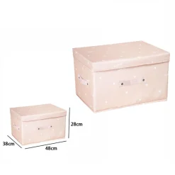 BOX SCATOLA SALVASPAZIO ARMADIO CONTENITORE PORTA OGGETTI ORGANIZER 48x38x28 CM