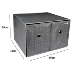 BOX SCATOLA SALVASPAZIO CONTENITORE 2 CASSETTI ORGANIZER 39 X 34 X 26 CM 69727