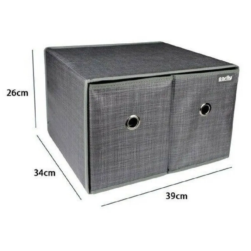 BOX SCATOLA SALVASPAZIO CONTENITORE 2 CASSETTI ORGANIZER 39 X 34 X 26 CM 69727