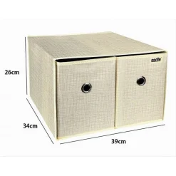 BOX SCATOLA SALVASPAZIO CONTENITORE 2 CASSETTI ORGANIZER 39 X 34 X 26 CM 69727