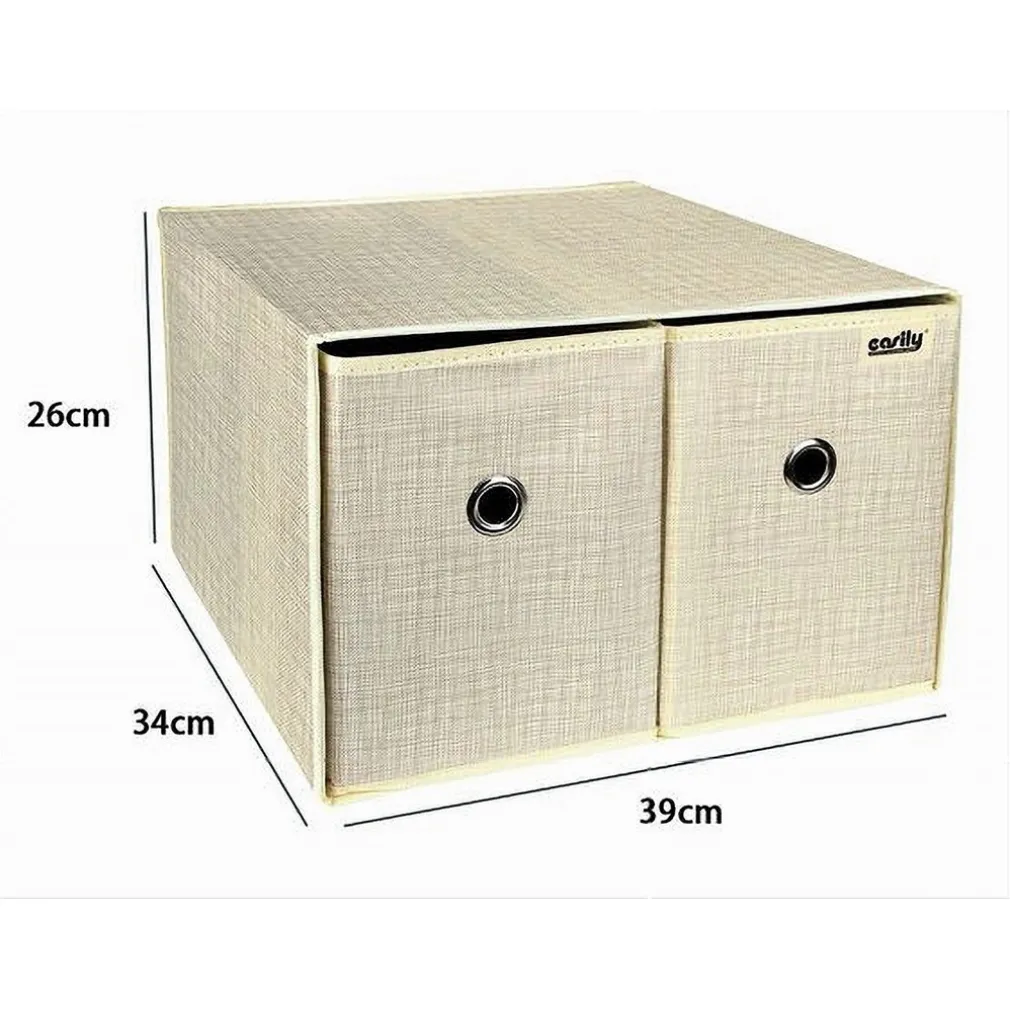 BOX SCATOLA SALVASPAZIO CONTENITORE 2 CASSETTI ORGANIZER 39 X 34 X 26 CM 69727