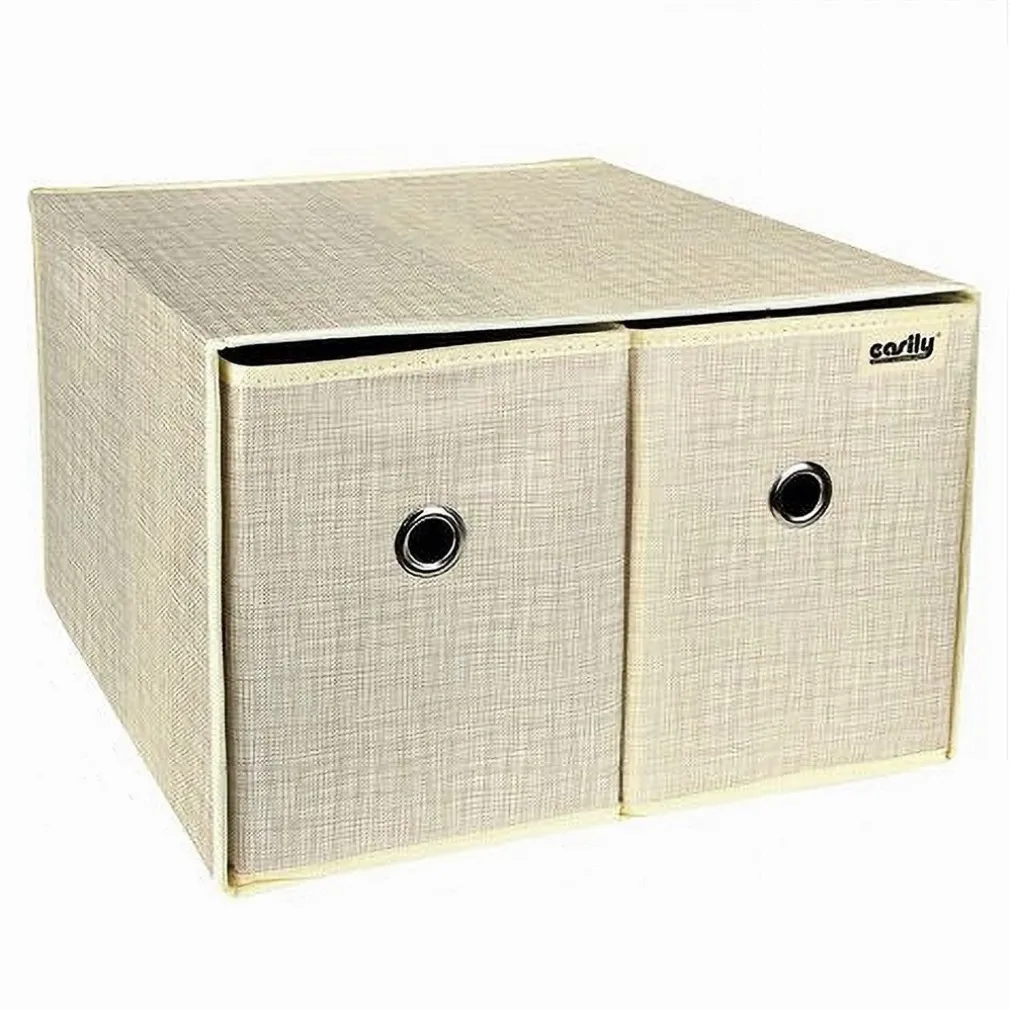 BOX SCATOLA SALVASPAZIO CONTENITORE 2 CASSETTI ORGANIZER 39 X 34 X 26 CM 69727