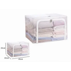 BOX SCATOLA SALVASPAZIO PORTATUTTO VESTITI ARMADIO ORGANIZER 40X30X20 CM 59980
