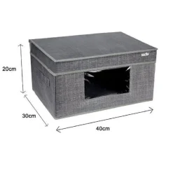 BOX SCATOLA SALVASPAZIO PORTATUTTO CONTENITORE ORGANIZER 40 X 30 X 20 CM 69699