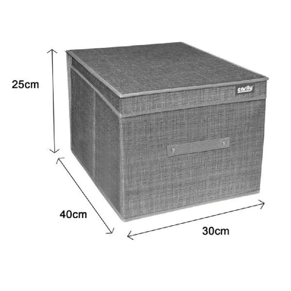 BOX SCATOLA SALVASPAZIO PORTATUTTO CONTENITORE ORGANIZER 25 X 40 X 30 CM 69694