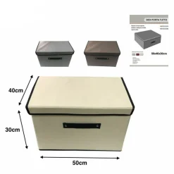 BOX SCATOLA SALVASPAZIO PORTATUTTO VESTITI ARMADIO ORGANIZER 50 X 40 X 30 CM