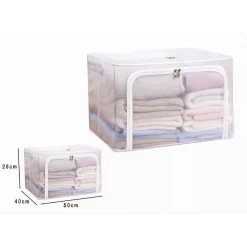BOX SCATOLA SALVASPAZIO PORTATUTTO VESTITI ARMADIO ORGANIZER 50X40X28 CM 59981