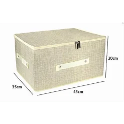BOX SCATOLA SALVASPAZIO PORTATUTTO CONTENITORE ORGANIZER CERNIERA 79416 45X35X20CM