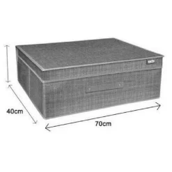 BOX SCATOLA SALVASPAZIO PORTATUTTO CONTENITORE ORGANIZER 70 X 40 X 30 CM