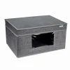 BOX SCATOLA SALVASPAZIO PORTATUTTO CONTENITORE ORGANIZER 30X30X16CM GRIGIO 69698