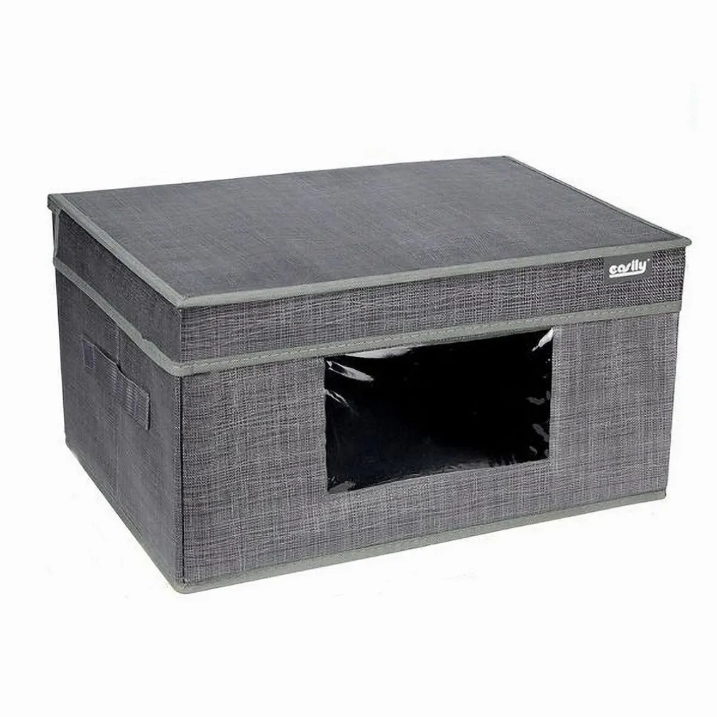 BOX SCATOLA SALVASPAZIO PORTATUTTO CONTENITORE ORGANIZER 30X30X16CM GRIGIO 69698