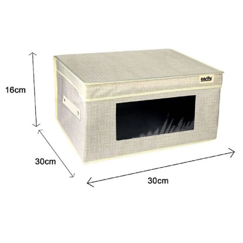 BOX SCATOLA SALVASPAZIO PORTATUTTO CONTENITORE ORGANIZER 30X30X16CM GRIGIO 69698