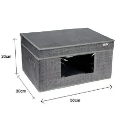 BOX SCATOLA SALVASPAZIO PORTATUTTO CONTENITORE ORGANIZER 50X30X20CM 69700