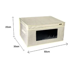 BOX SCATOLA SALVASPAZIO PORTATUTTO CONTENITORE ORGANIZER 50X30X20CM 69700