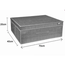 BOX SCATOLA SALVASPAZIO PORTATUTTO CONTENITORE ORGANIZER 70 X 40 X 20 CM 69697