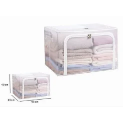 BOX SCATOLA SALVASPAZIO PORTATUTTO VESTITI ARMADIO ORGANIZER 60X45X40 CM 59983