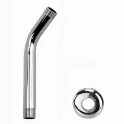 BRACCIO PER SOFFIONE DOCCIA BAGNO TONDO IN ACCIAIO CROMATO CON ROSONE 18CM 59498