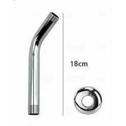 BRACCIO PER SOFFIONE DOCCIA BAGNO TONDO IN ACCIAIO CROMATO CON ROSONE 18CM 59498