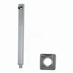 BRACCIO PER SOFFIONE DOCCIA QUADRATO IN OTTONE CROMATO CON ROSONE 25 CM 59494