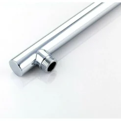 BRACCIO PER SOFFIONE DOCCIA TONDO IN OTTONE CROMATO COMPLETO DI ROSONE 30CM