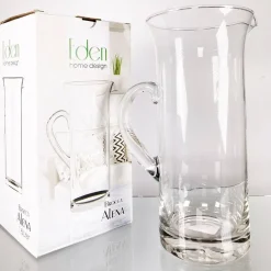 BROCCA DA 1,5L LITRO JARRA IN VETRO TRASPARENTE CARAFFA CON MANICO PER BEVANDE