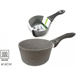 BROCCA PER LATTE IN ALLUMINIO ANTIADERENTE RIVESTIMENTO PIETRA MANICO SOFT-TOUCH ⌀16/18CM