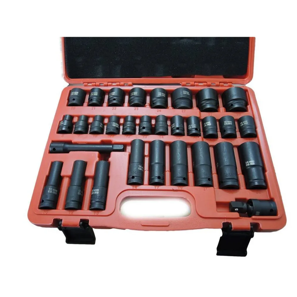 BUSSOLE BOCCOLE PER PISTOLA AVVITATORE PNEUMATICO SET KIT 32PZ 1/2" MIG-2044