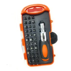 CACCIAVITE A CRICCHETTO INSERTI PUNTE A CROCE TORX ESAGONALI SET 37 PEZZI