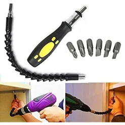 CACCIAVITE CON ESTENSIONE FLESSIBILE E CON PUNTE DI RICAMBIO 8 IN 1