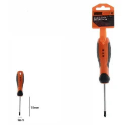 CACCIAVITE GIRAVITE MAGNETICO PUNTA A CROCE 5X75MM IMPUGNATURA ERGONOMICA 07440