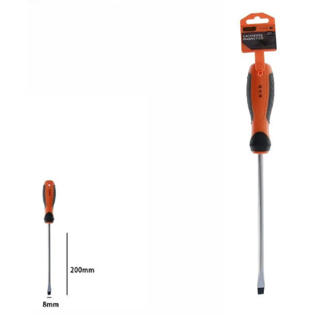 CACCIAVITE GIRAVITE MAGNETICO PUNTA TAGLIO 8X200MM IMPUGNATURA ERGONOMICA 07434