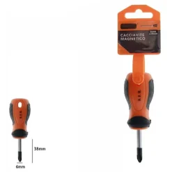 CACCIAVITE GIRAVITE MAGNETICO PUNTA A CROCE 6X38 MM IMPUGNATURA ERGONOMICA 07435