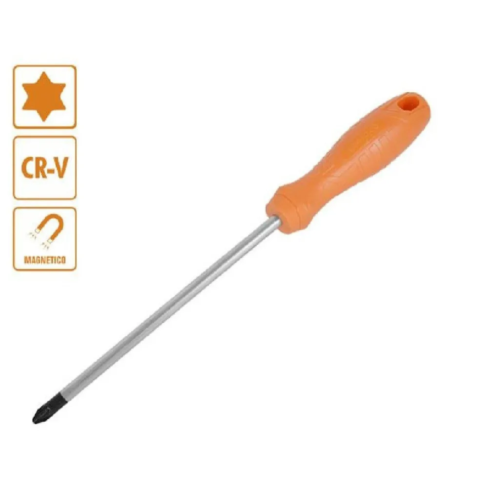 CACCIAVITE GIRAVITE 6X150 MM CON PUNTA MAGNETICA A STELLA IN ACCIAIO CR-V 97518
