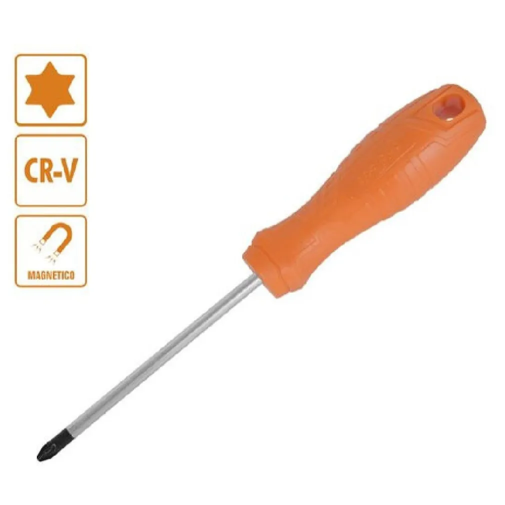 CACCIAVITE GIRAVITE 4X100 MM CON PUNTA MAGNETICA A STELLA IN ACCIAIO CR-V 97516