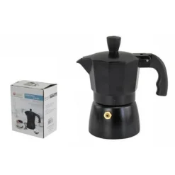 CAFFETTIERA MOKA MACCHINETTA CAFFÈ ESPRESSO NERA OPACA MISURA 2 TAZZE